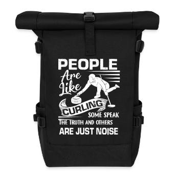 Curling People Are Like Curling - Roll Top Backpack - black - Front