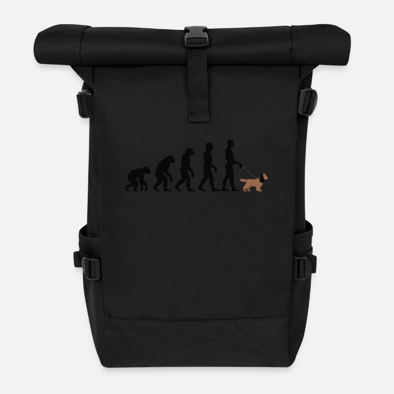 Cocker Spaniel - Rolltop Rucksack - Schwarz