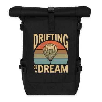 Hot Air Balloon Inspiration Quote - Drifting On A - Roll Top Backpack - black - Front