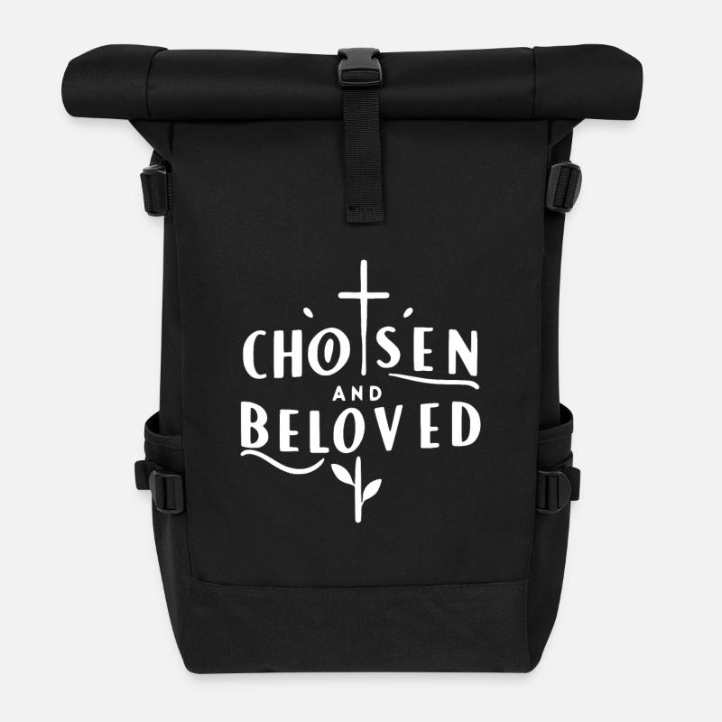 Auserwählt und geliebt - Rolltop Rucksack - Schwarz