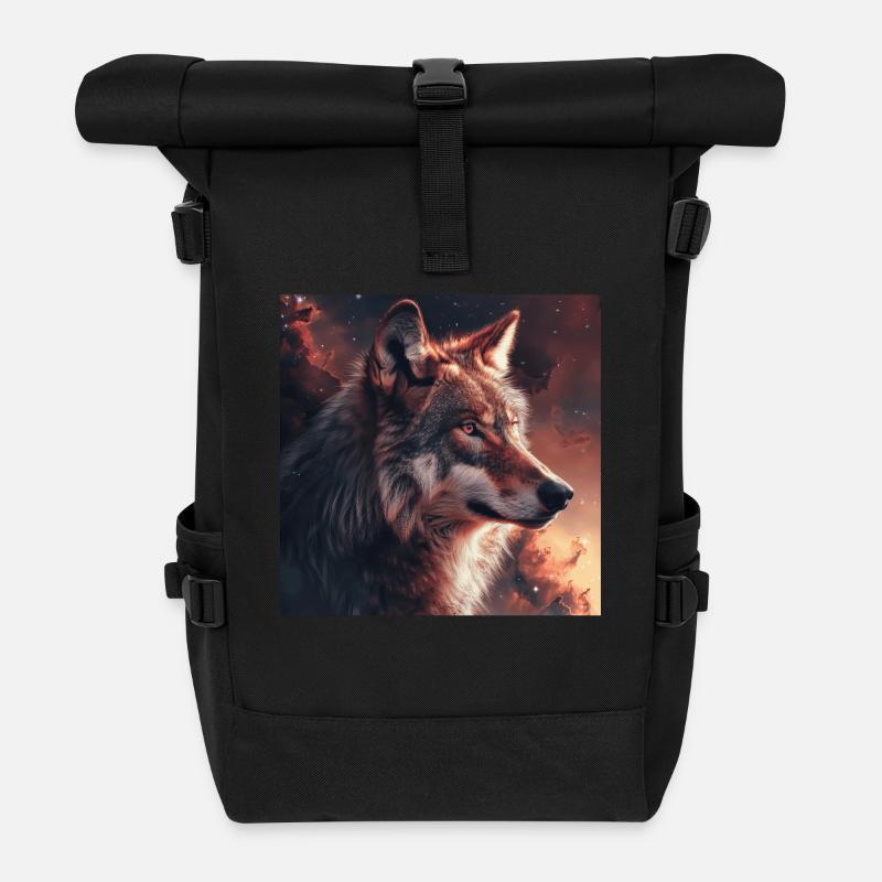 Wolf - Rolltop Rucksack - Schwarz