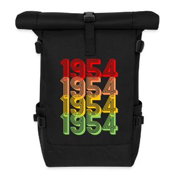 1954 Born Vintage 70 Years Retro Gift - Roll Top Backpack - black - Front