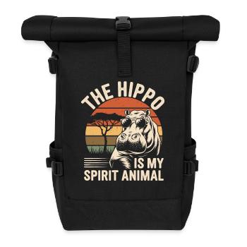 Das Nilpferd Ist Mein Spirituelles Tier - Rolltop Rucksack - Schwarz - Vorne