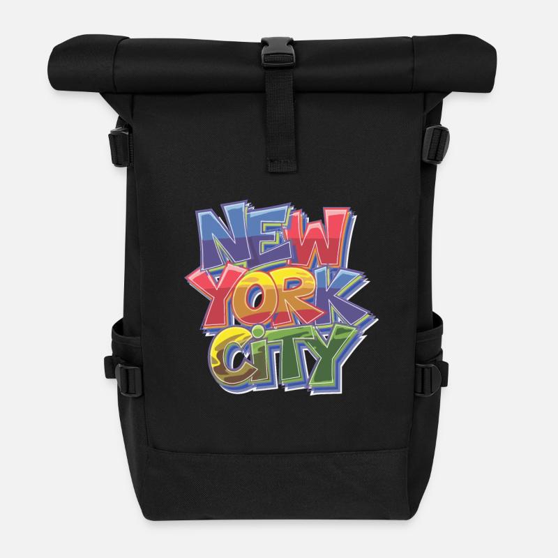 New York City Graffiti - Rolltop Rucksack - Schwarz