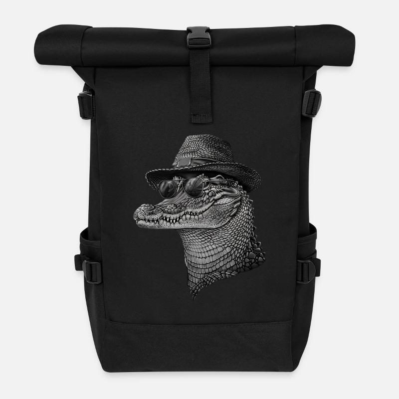 Krokodil - Rolltop Rucksack - Schwarz