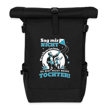 Papa und Tochter - Vater Sprüche für Vaterliebe - Rolltop Rucksack - Schwarz - Vorne