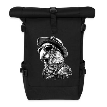 Papagei - Rolltop Rucksack - Schwarz - Vorne