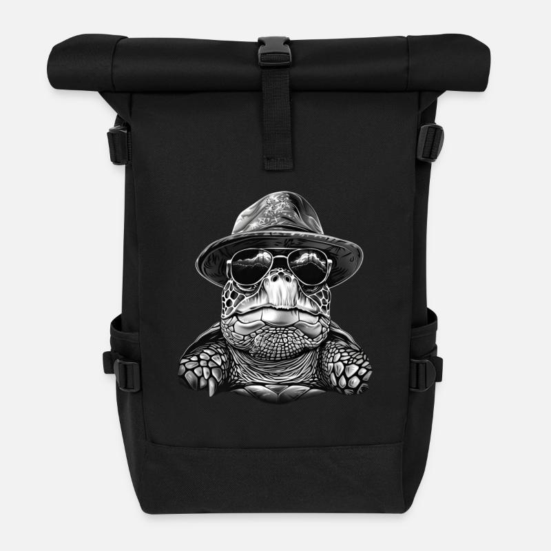 Schildkröte - Rolltop Rucksack - Schwarz