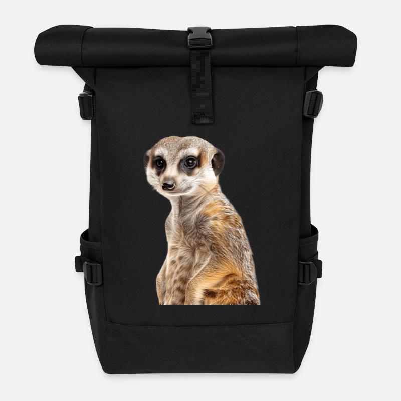 Erdmännchen - Rolltop Rucksack - Schwarz
