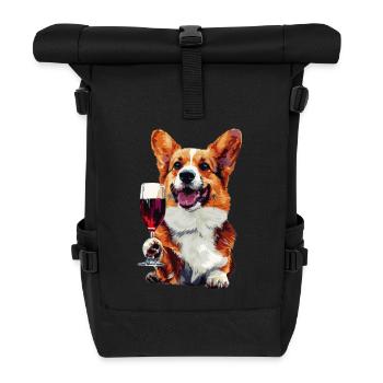 Welsh Corgi Pembroke - Rolltop Rucksack - Schwarz - Vorne