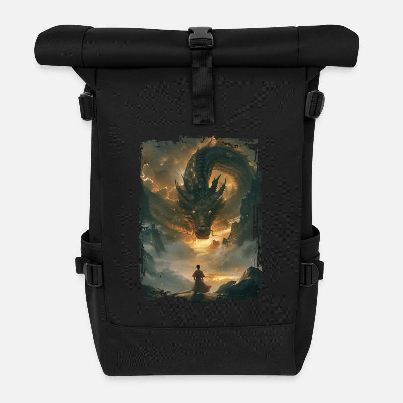 Drachen - Rolltop Rucksack - Schwarz