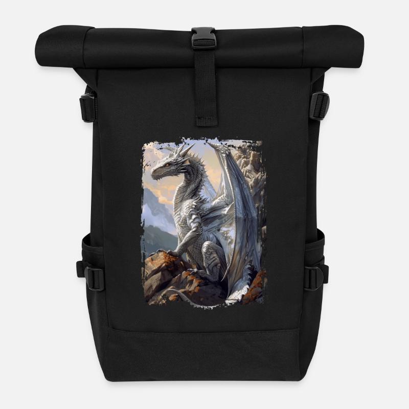 Drachen - Rolltop Rucksack - Schwarz