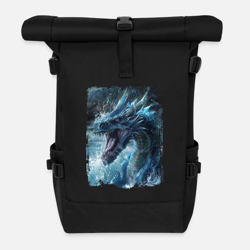 Drachen - Rolltop Rucksack - Schwarz