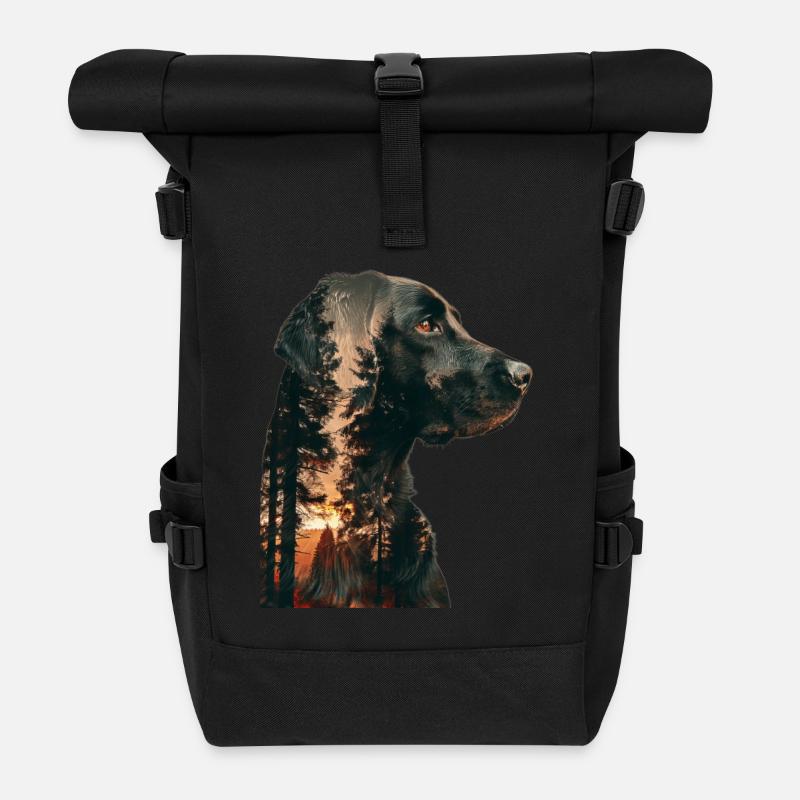 Labrador Retriever - Rolltop Rucksack - Schwarz