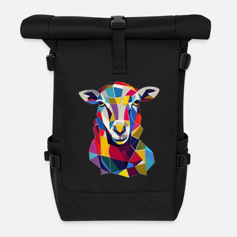 Schaf - Rolltop Rucksack - Schwarz