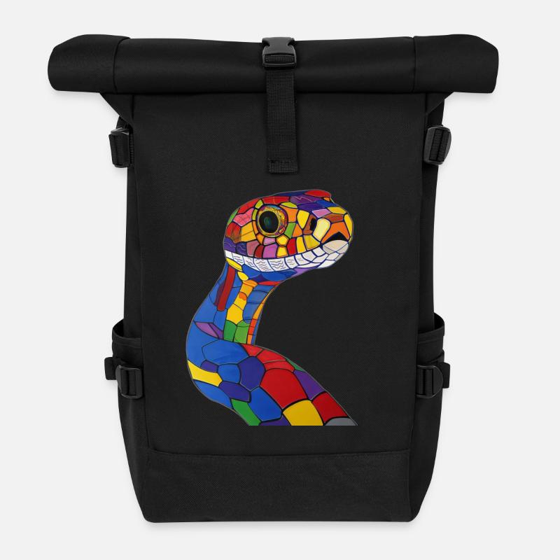 Schlange - Rolltop Rucksack - Schwarz