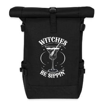 Halloween Women Witches Alcohol Girls Night Out Funny - Roll Top Backpack - black - Front
