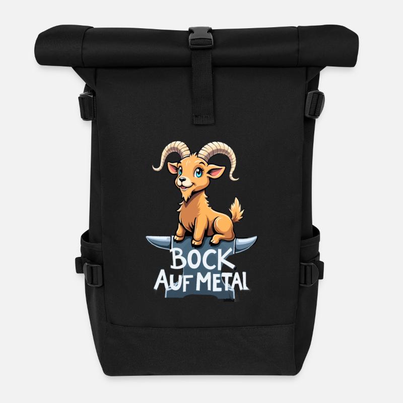 Bock auf Metal - Rolltop Rucksack - Schwarz