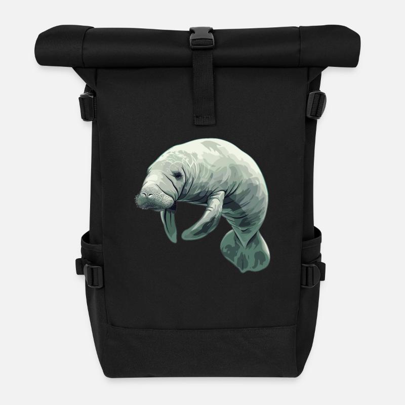 Seekuh Manatees Manatee - Rolltop Rucksack - Schwarz