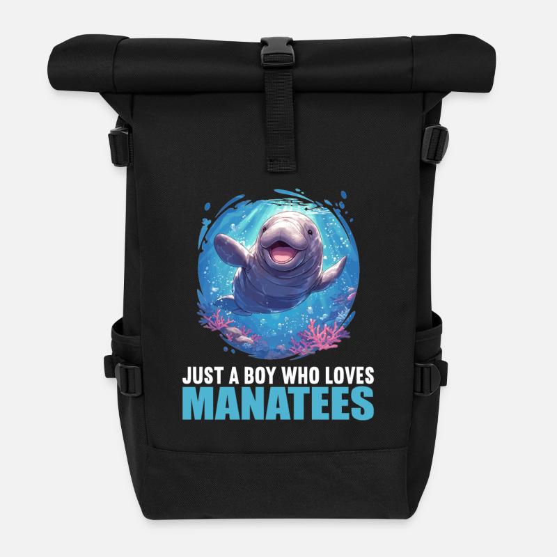 Seekuh Manatees Manatee - Rolltop Rucksack - Schwarz