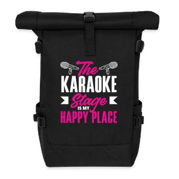 The karaoke stage is my place of happiness - Roll Top Backpack - black - Front