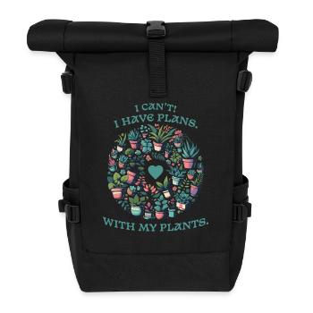 I have plans with plants - plant lovers - Roll Top Backpack - black - Front