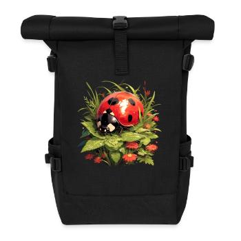 Ladybug Marienkäfer - Roll Top Backpack - black - Front