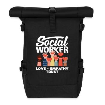 Sozialarbeiter Liebe Empathie Vertrauen - Rolltop Rucksack - Schwarz - Vorne