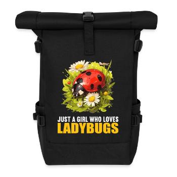 Ladybug Marienkäfer - Roll Top Backpack - black - Front