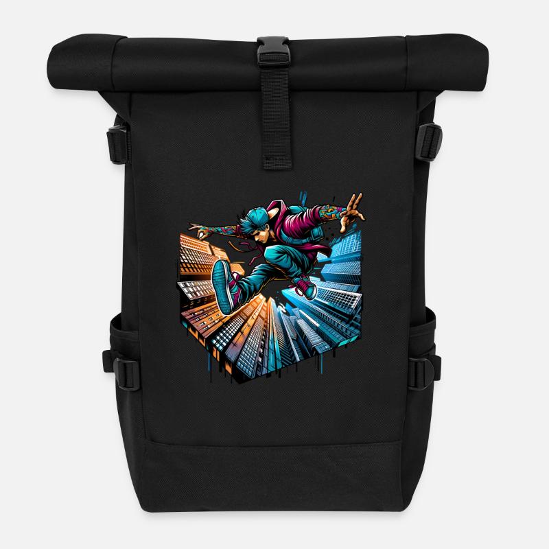 Parkour - Sac à dos roll top - noir