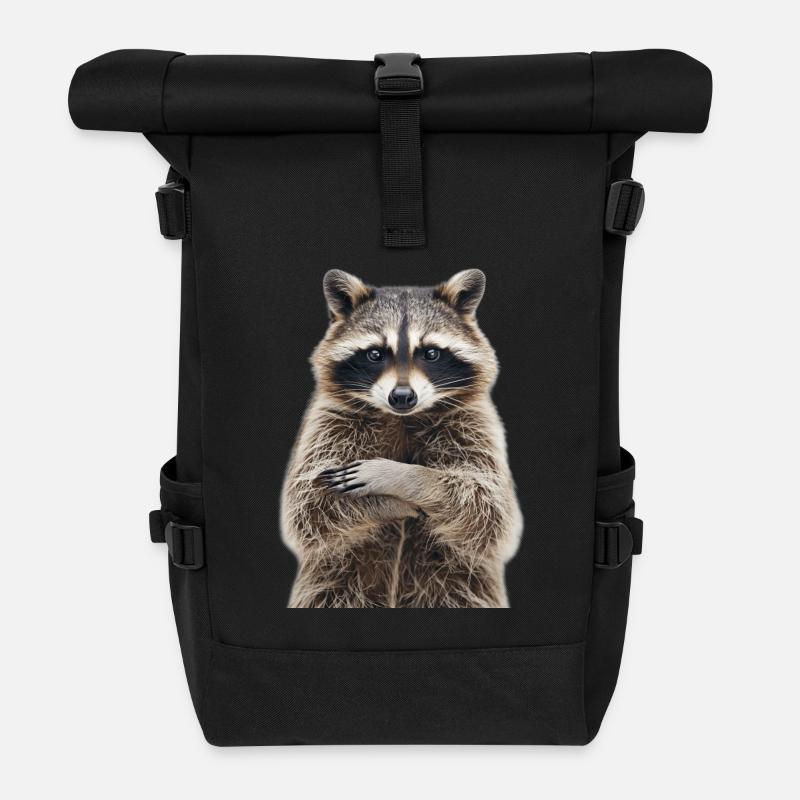 Raton laveur - Sac à dos roll top - noir