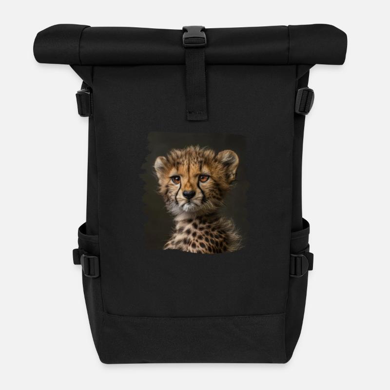 Cheetah Geparde Gepard - Rolltop Rucksack - Schwarz