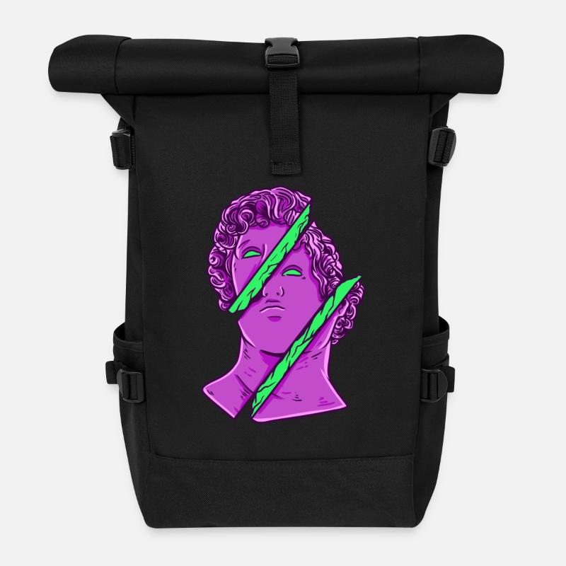 Ancient God Greek Mediocretes Mythology - Roll Top Backpack - black
