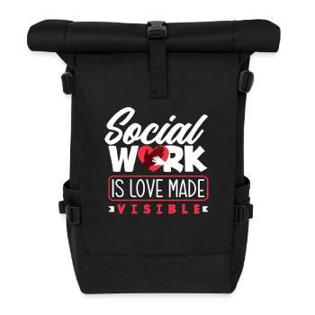 Soziale Arbeit Ist Liebe Sichtbar - Rolltop Rucksack - Schwarz - Vorne