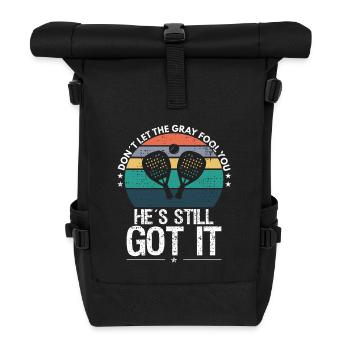 Lass dich nicht von den Grauen täuschen, er hat es immer noch drauf Pade - Rolltop Rucksack - Schwarz - Vorne