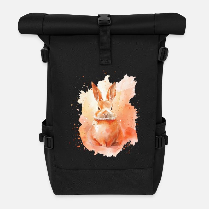 Kaninchen - Rolltop Rucksack - Schwarz