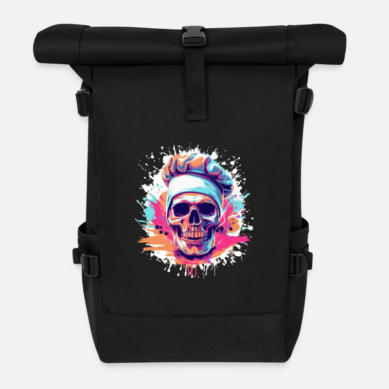 Koch Totenkopf - Rolltop Rucksack - Schwarz