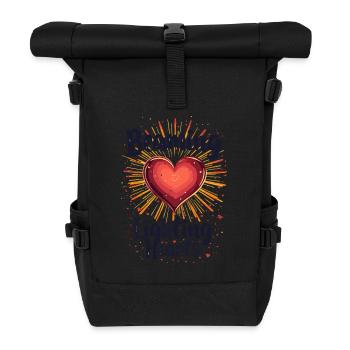 RADIATING LOVE - Roll Top Backpack - black - Front
