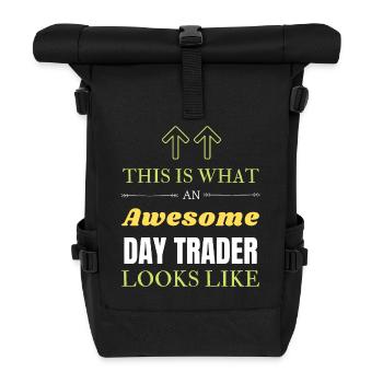 So sieht ein großartiger Daytrader aus - Rolltop Rucksack - Schwarz - Vorne