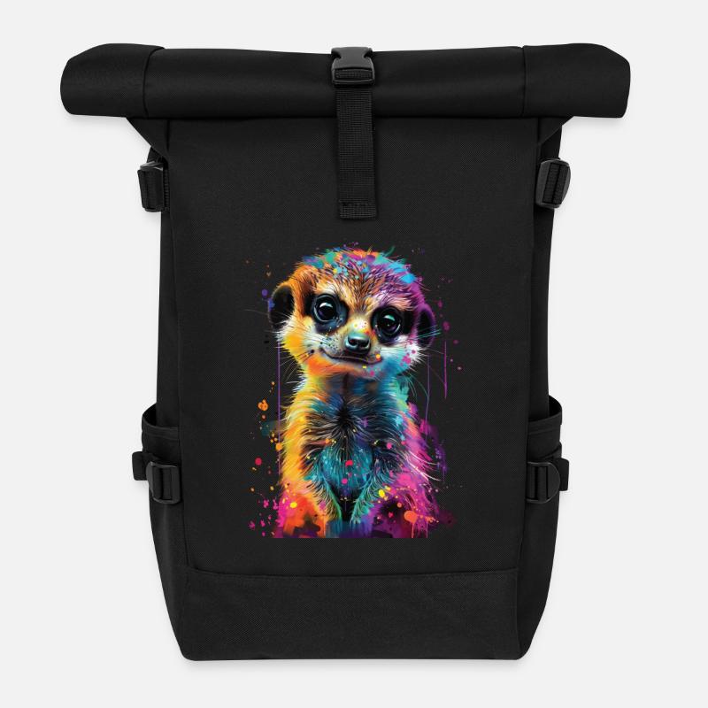 Erdmännchen - Rolltop Rucksack - Schwarz