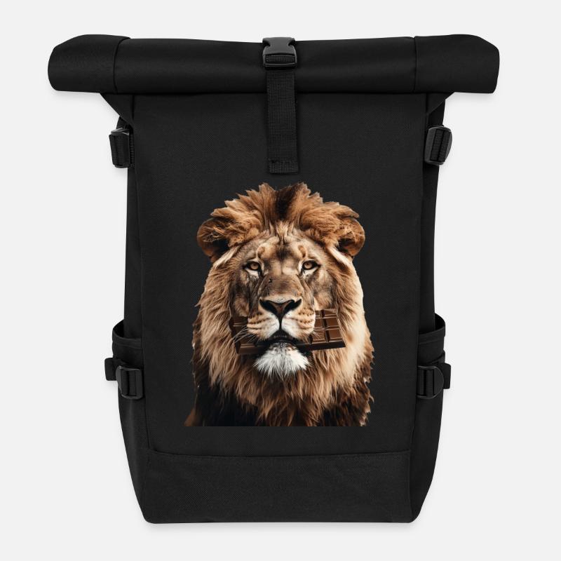 Löwe - Rolltop Rucksack - Schwarz