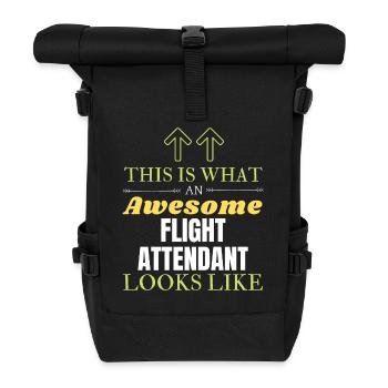 So sieht eine tolle Flugbegleiterin aus - Rolltop Rucksack - Schwarz - Vorne