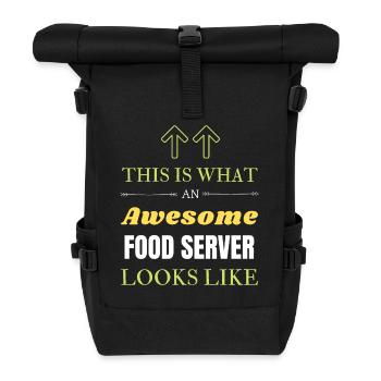 Voici à quoi ressemble un serveur de nourriture génial - Sac à dos roll top - noir - Devant