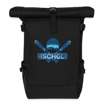 Ischgl Ski - Rolltop Rucksack - Schwarz - Vorne