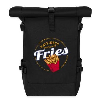 Fries Snack Vintage Fries Retro French Fries - Roll Top Backpack - black - Front