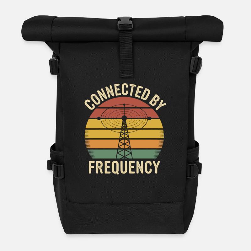Amateurfunker Verbunden Durch Frequenz - Rolltop Rucksack - Schwarz