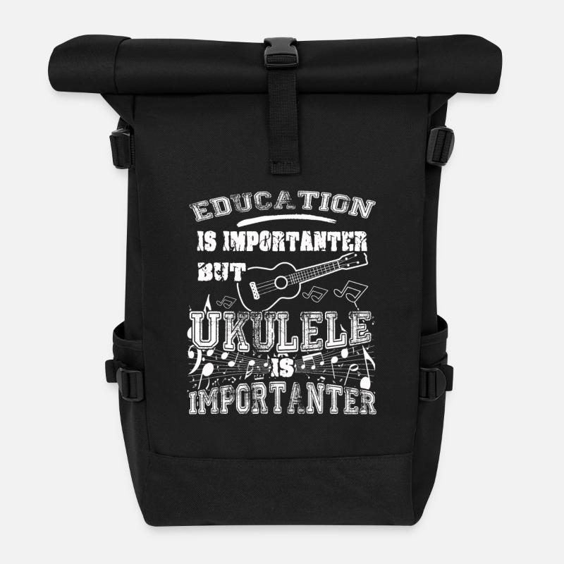 Ukulele Is Importanter - Roll Top Backpack - black