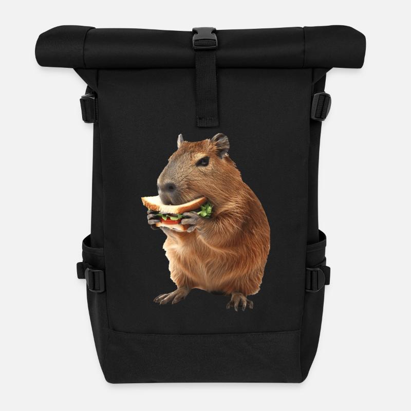 Wasserschwein - Rolltop Rucksack - Schwarz
