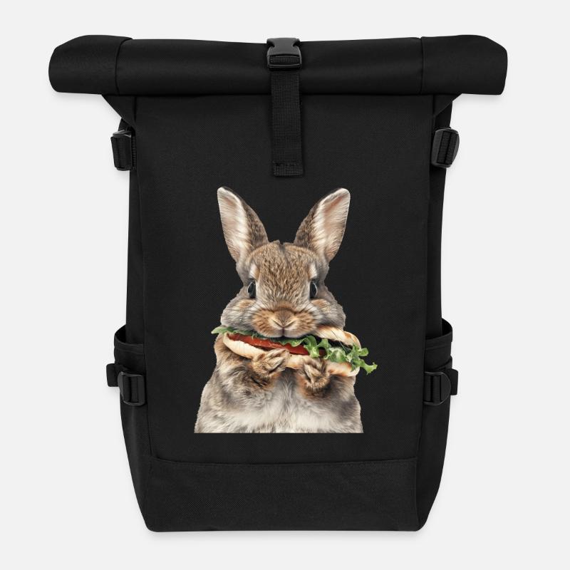 Kaninchen - Rolltop Rucksack - Schwarz