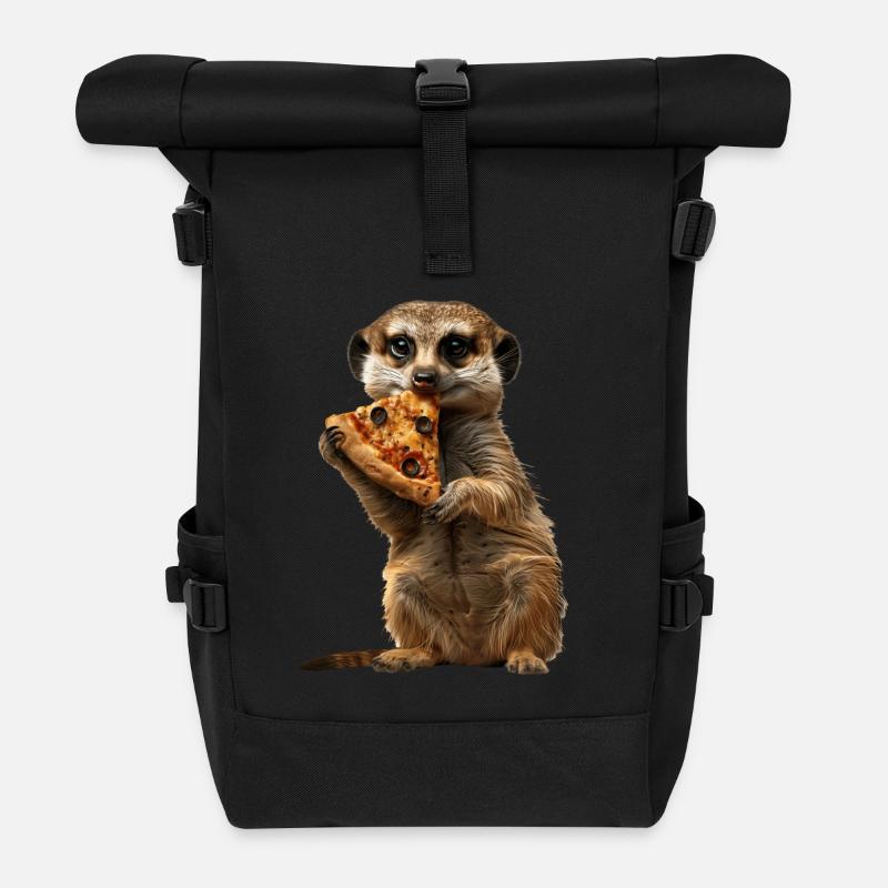 Erdmännchen - Rolltop Rucksack - Schwarz